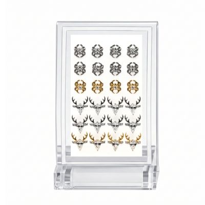24pcs G23 Titanium Deer and Spider Design Labret Display Kit-Assorted Colors