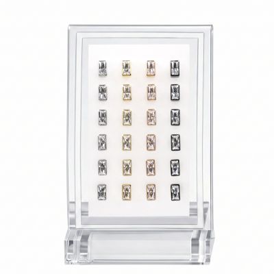 24pcs G23 Titanium Jeweled Baguette CZ Labret Display Kit-Assorted Colors
