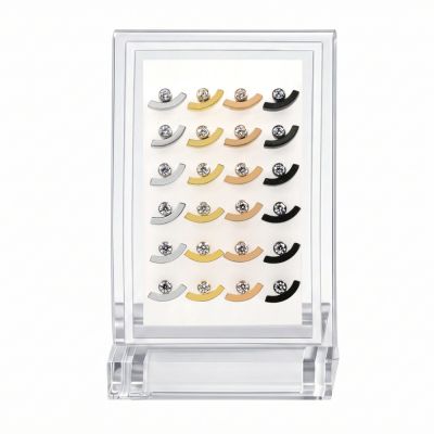 24pcs G23 Titanium Jeweled Eye Design Labret Display Kit-Assorted Colors
