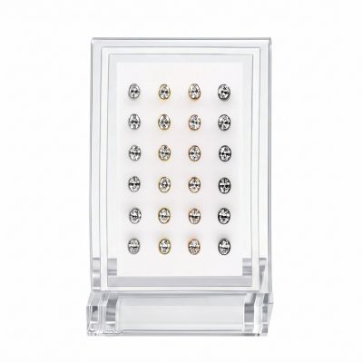 24pcs G23 Titanium Oval CZ Labret Display Kit-Assorted Colors