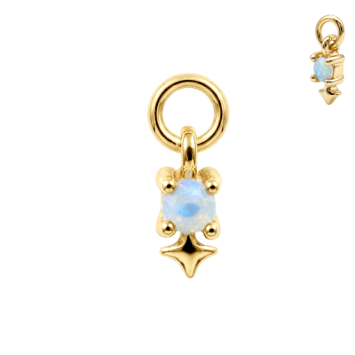 316L Surgical Steel Celestial North Star Opal Charm for Hinged Clickers | Fits 20G, 18G & 16G