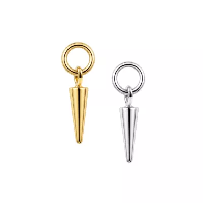 316L Surgical Steel Long Cone Spike Charm for Hinged Clickers | Fits 20G, 18G & 16G