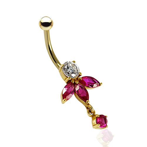 1 Pcs Dangling Belly Rings Dangle Sexy Body Piercing Jewelry Navel Ring  Navel Belly Ring Button Ring 4 Crystal Zircon Navel Piercing Ring Belly  Piercing Rings Surgical Steel Woman Barbell Rings Navel