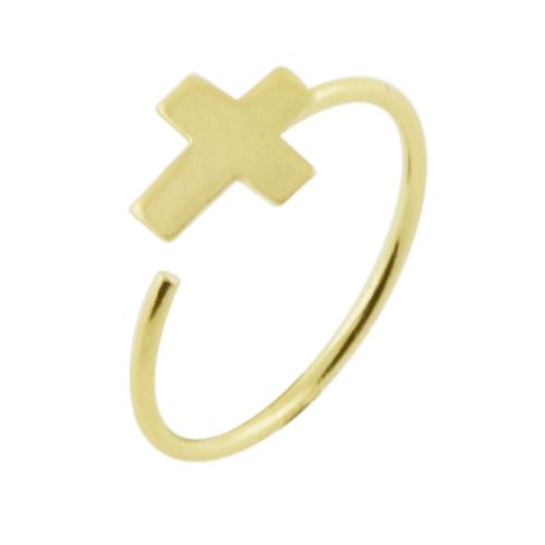 Buy Hoop Nose Ring -14K Gold Cross Open | Piercebody