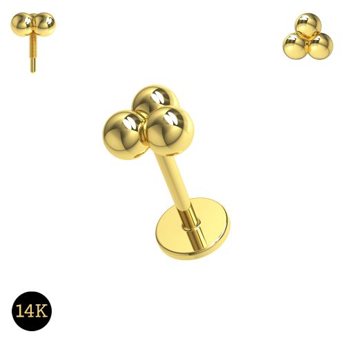 Tragus Piercing Jewelry, 14ct Solid Gold