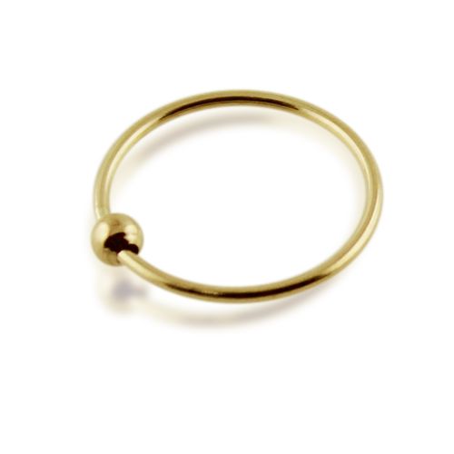 9k Yellow Gold Bcr Hoop Nose Ring