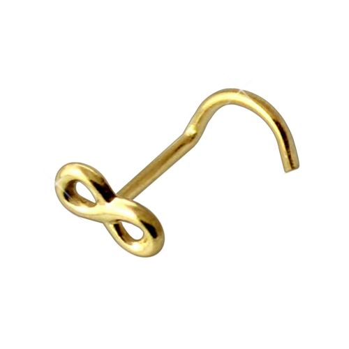 Trendy 9K Gold Infinity Nose Screw | Piercebody.com