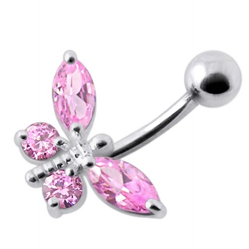 316L Gem Dragonfly Belly Button Ring
